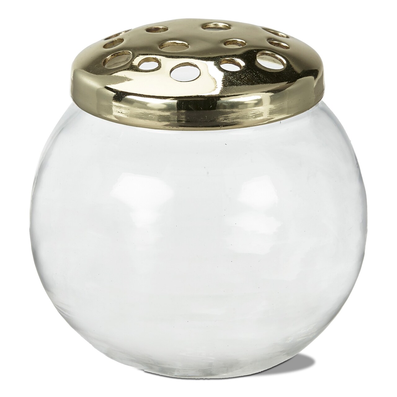 Flower Frog Orb Vase Small - Clear Glass Decorative Flower Frog for Summer Arrangements - 4" H x 4" Dia - Hand Wash Only